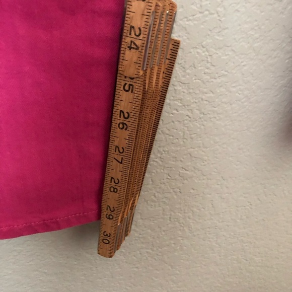 Y2K Dittos Fuchsia Pink Ankle Cropped Jeans Scalloped zippered size 26 - Picture 4 of 8